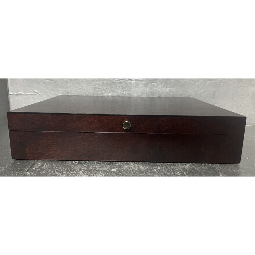 Reed & Barton Eureka Silverware Wood‎ Storage Flatware Chest Dark Wood